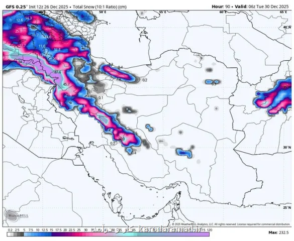 اخطار برف و کولاک در ۲۰ استان ورود سامانه بارشی جدید به کشور از فردا